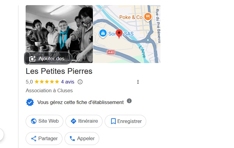 Google business profile les petites pierres