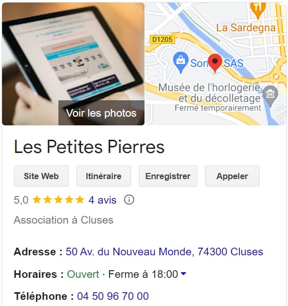 Apperçu Google My Business de Les Petites Pierres