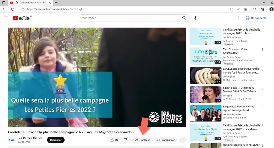 partagez votre vidéo