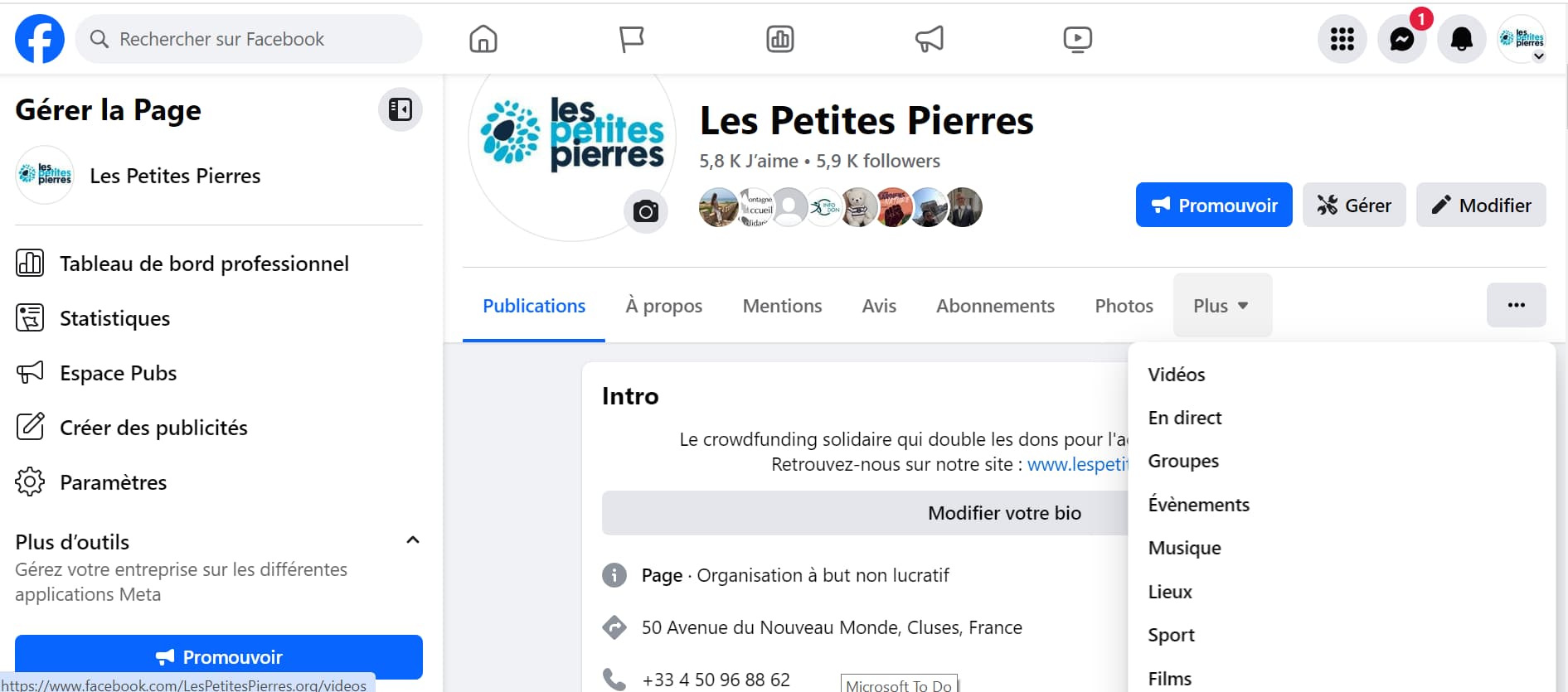 Événements page Facebook