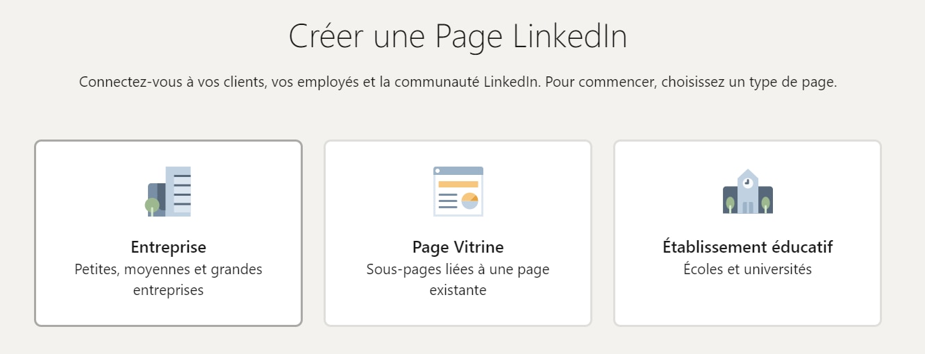 Créer une page LinkedIn