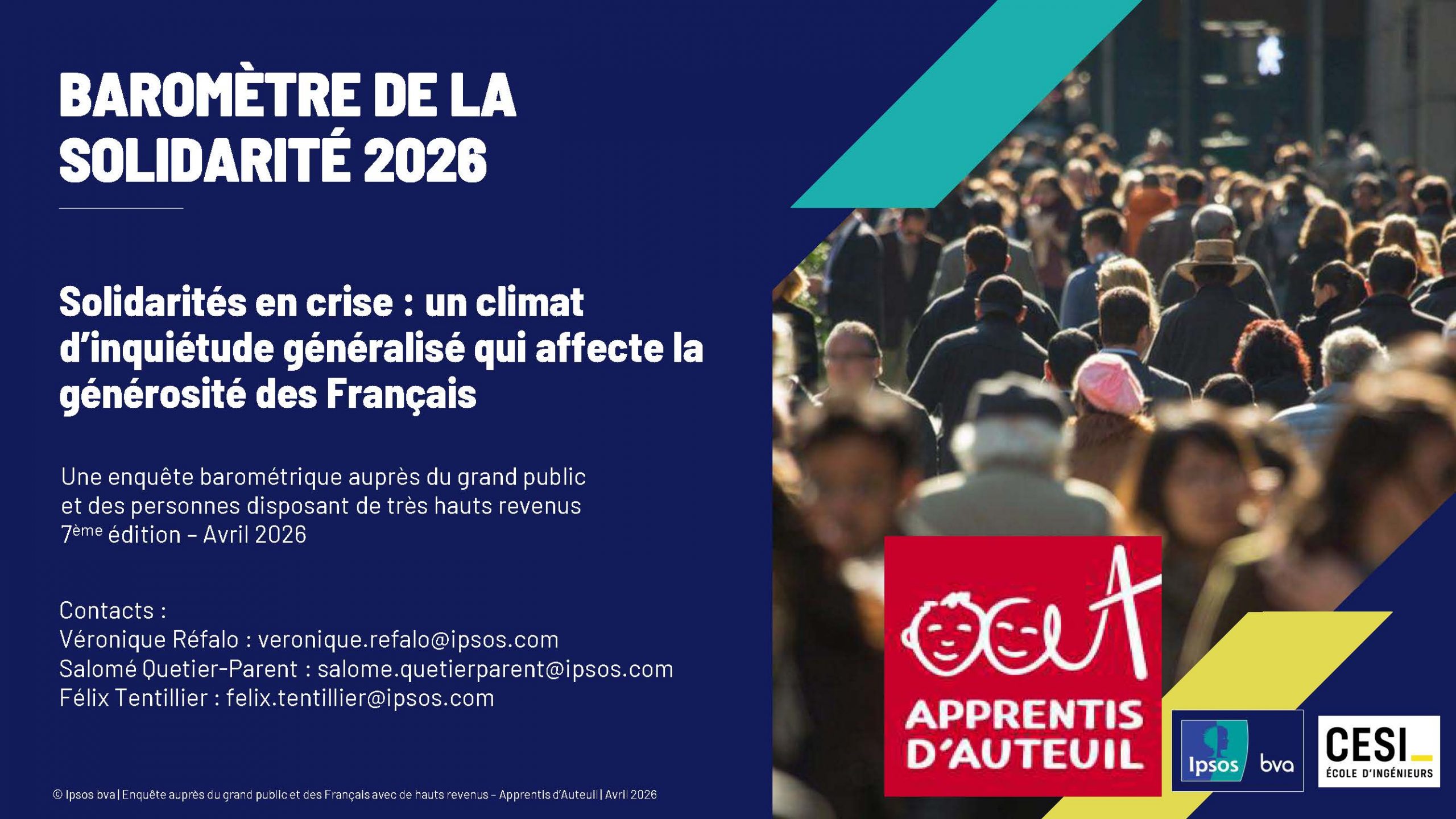 Baromètre de la solidairté 2026 Apprentis d'Auteuil